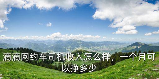 滴滴網約車司機收入怎么樣，一個月可以掙多少