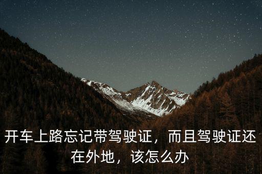 深圳開車不帶駕駛證怎么辦,開車上路忘記帶駕駛證