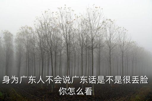 身為廣東人不會說廣東話是不是很丟臉你怎么看