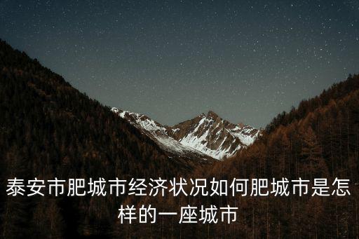 山東泰安市肥城市陶陽礦郵編多少,泰安市肥城市經(jīng)濟狀況如何