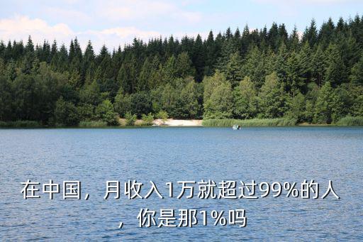 在中國，月收入1萬就超過99%的人，你是那1%嗎