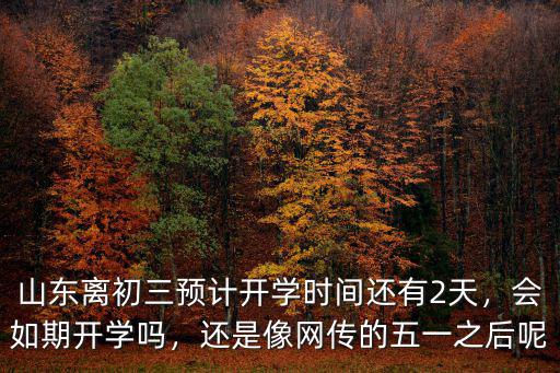山東離初三預計開學時間還有2天，會如期開學嗎，還是像網傳的五一之后呢