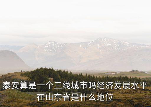 泰安算是一個三線城市嗎經(jīng)濟發(fā)展水平在山東省是什么地位