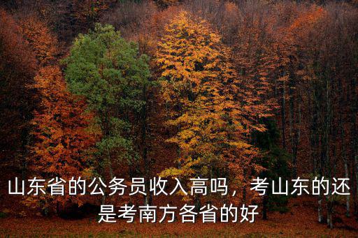 山東省的公務員收入高嗎，考山東的還是考南方各省的好