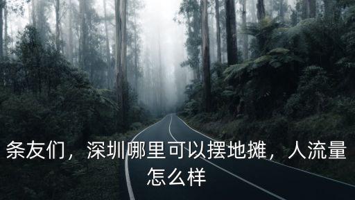 條友們，深圳哪里可以擺地攤，人流量怎么樣