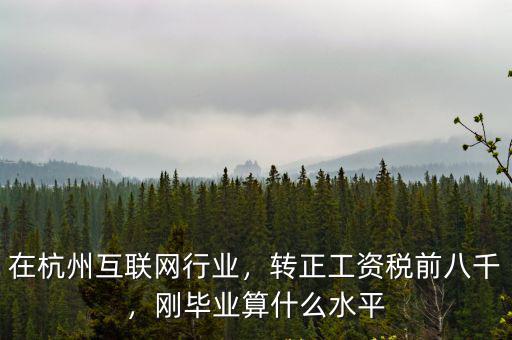 在杭州互聯網行業，轉正工資稅前八千，剛畢業算什么水平