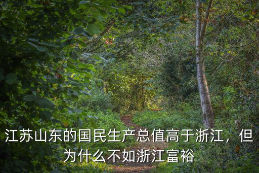 江蘇山東的國民生產總值高于浙江，但為什么不如浙江富裕