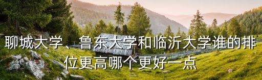 聊城大學、魯東大學和臨沂大學誰的排位更高哪個更好一點