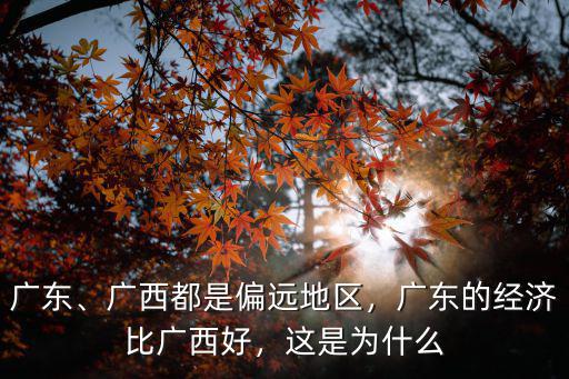 廣東、廣西都是偏遠地區(qū)，廣東的經(jīng)濟比廣西好，這是為什么
