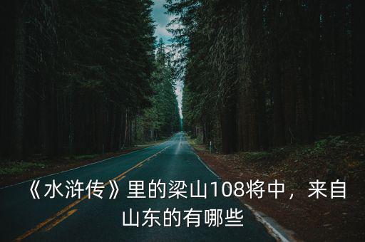 108將多少是山東的,梁山好漢有多少個是山東人
