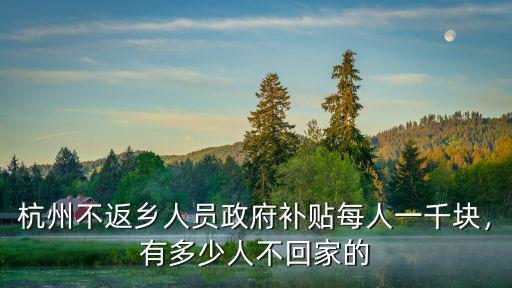 杭州不返鄉(xiāng)人員政府補貼每人一千塊，有多少人不回家的