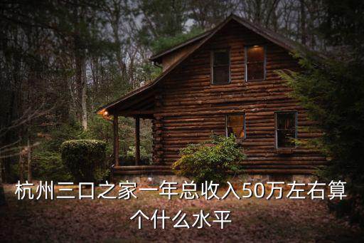 杭州三口之家一年總收入50萬左右算個什么水平