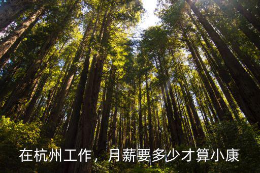 月入多少算小康 杭州,月薪要多少才算小康