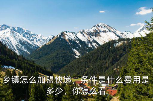 鄉(xiāng)鎮(zhèn)怎么加盟快遞，條件是什么費用是多少，你怎么看