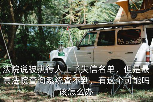 法院說被執(zhí)行人上了失信名單，但是最高法院查詢系統(tǒng)查不到，有這個可能嗎該怎么辦