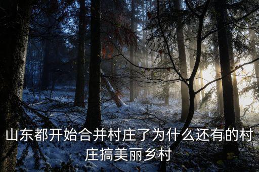 山東合并成多少個村莊,山東開始村莊合并