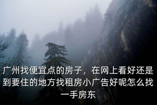 廣州找便宜點的房子，在網(wǎng)上看好還是到要住的地方找租房小廣告好呢怎么找一手房東