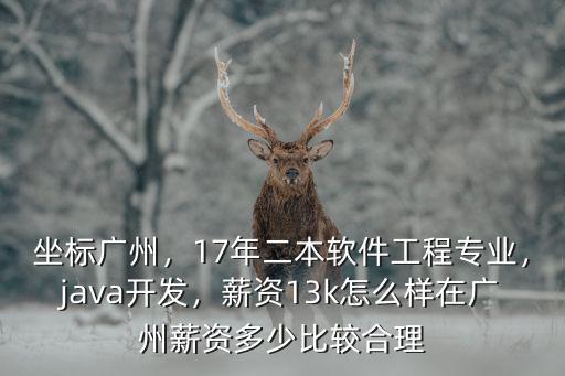 坐標(biāo)廣州，17年二本軟件工程專業(yè)，java開發(fā)，薪資13k怎么樣在廣州薪資多少比較合理