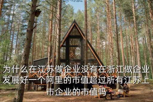 為什么在江蘇做企業沒有在浙江做企業發展好一個阿里的市值超過所有江蘇上市企業的市值嗎