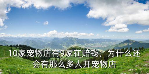 10家寵物店有9家在賠錢，為什么還會有那么多人開寵物店