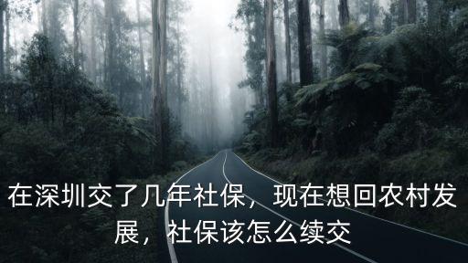 回老家怎么繼續交深圳的社保,深圳繳納社保13年