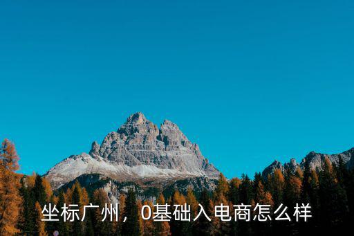 坐標廣州，0基礎入電商怎么樣