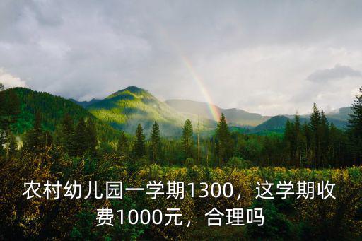 農村幼兒園一學期1300，這學期收費1000元，合理嗎