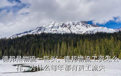 德邦是物流一巨頭，德邦物流工資怎么樣，為什么每年都有員工流失