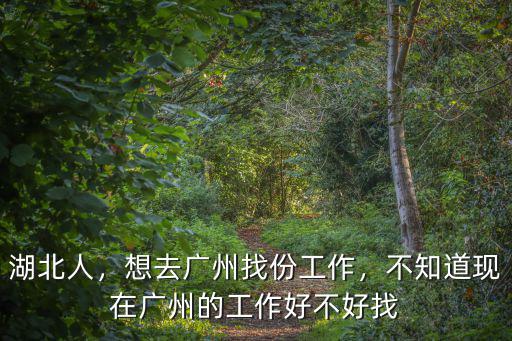 湖北人，想去廣州找份工作，不知道現在廣州的工作好不好找