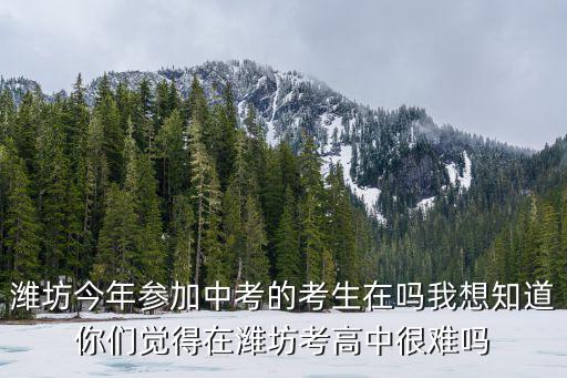 濰坊今年參加中考的考生在嗎我想知道你們覺得在濰坊考高中很難嗎