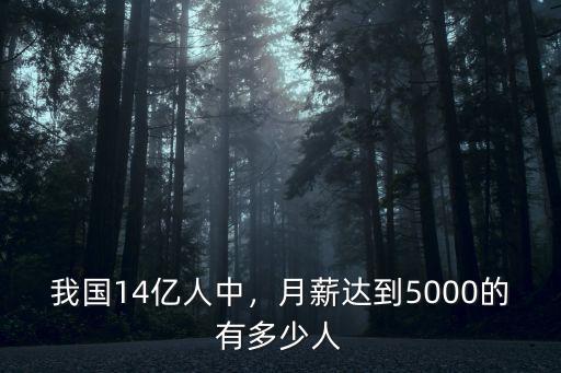 我國14億人中，月薪達到5000的有多少人