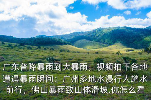 廣東普降暴雨到大暴雨，視頻拍下各地遭遇暴雨瞬間：廣州多地水浸行人趟水前行，佛山暴雨致山體滑坡,你怎么看