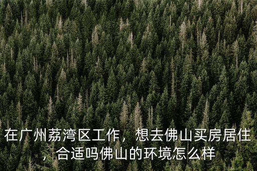 在廣州荔灣區工作，想去佛山買房居住，合適嗎佛山的環境怎么樣