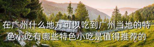 在廣州什么地方可以吃到廣州當地的特色小吃有哪些特色小吃是值得推薦的