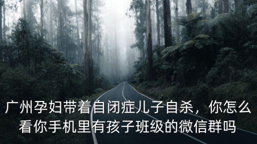 廣州孕婦帶著自閉癥兒子自殺，你怎么看你手機(jī)里有孩子班級的微信群嗎