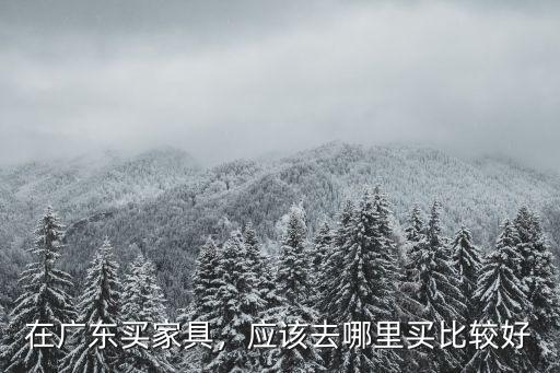 在廣東買家具，應該去哪里買比較好