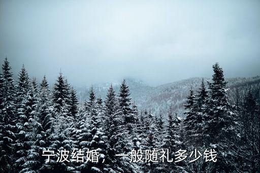 寧波結婚，一般隨禮多少錢