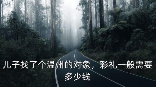 兒子找了個溫州的對象，彩禮一般需要多少錢