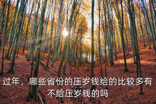 過年，哪些省份的壓歲錢給的比較多有不給壓歲錢的嗎