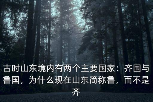 古代山東有多少個國家,古時山東境內有兩個主要國家