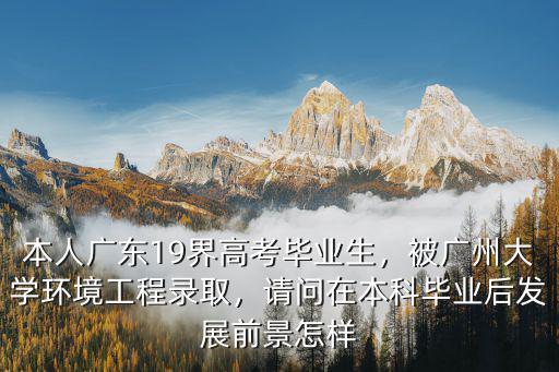 本人廣東19界高考畢業生，被廣州大學環境工程錄取，請問在本科畢業后發展前景怎樣