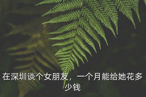 正常在深圳一個女生生活費多少錢,在深圳談個女朋友