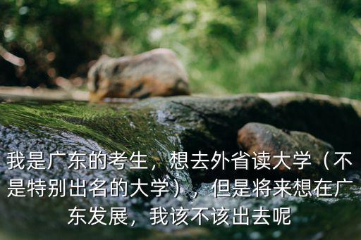 我是廣東的考生，想去外省讀大學（不是特別出名的大學），但是將來想在廣東發展，我該不該出去呢