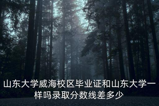 山東大學威海校區畢業證和山東大學一樣嗎錄取分數線差多少