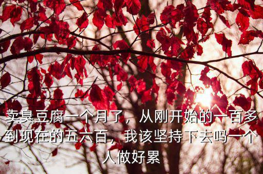 賣臭豆腐一個月了，從剛開始的一百多到現在的五六百，我該堅持下去嗎一個人做好累