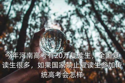 今年河南高考有20萬復讀生，全國復讀生很多，如果國家禁止復讀生參加傳統高考會怎樣