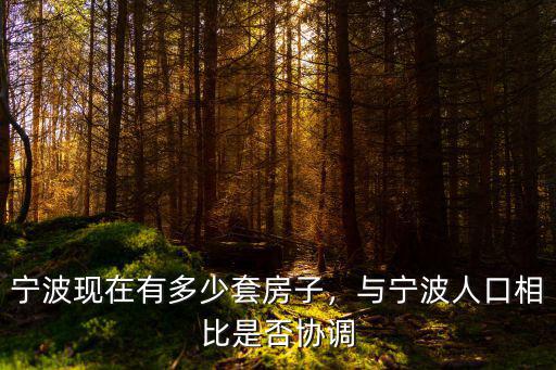 寧波現(xiàn)在有多少套房子，與寧波人口相比是否協(xié)調(diào)