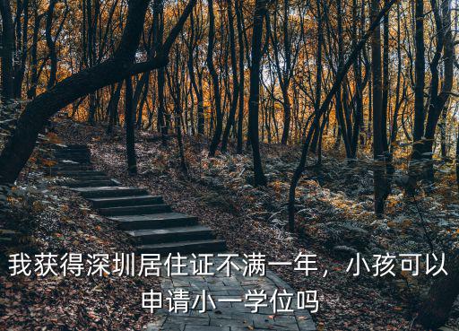 深圳小一學位沒申請到怎么辦,我獲得深圳居住證不滿一年
