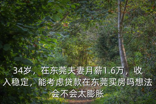 34歲，在東莞夫妻月薪1.6萬，收入穩(wěn)定，能考慮貸款在東莞買房嗎想法會不會太膨脹