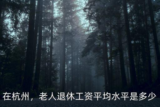 在杭州，老人退休工資平均水平是多少